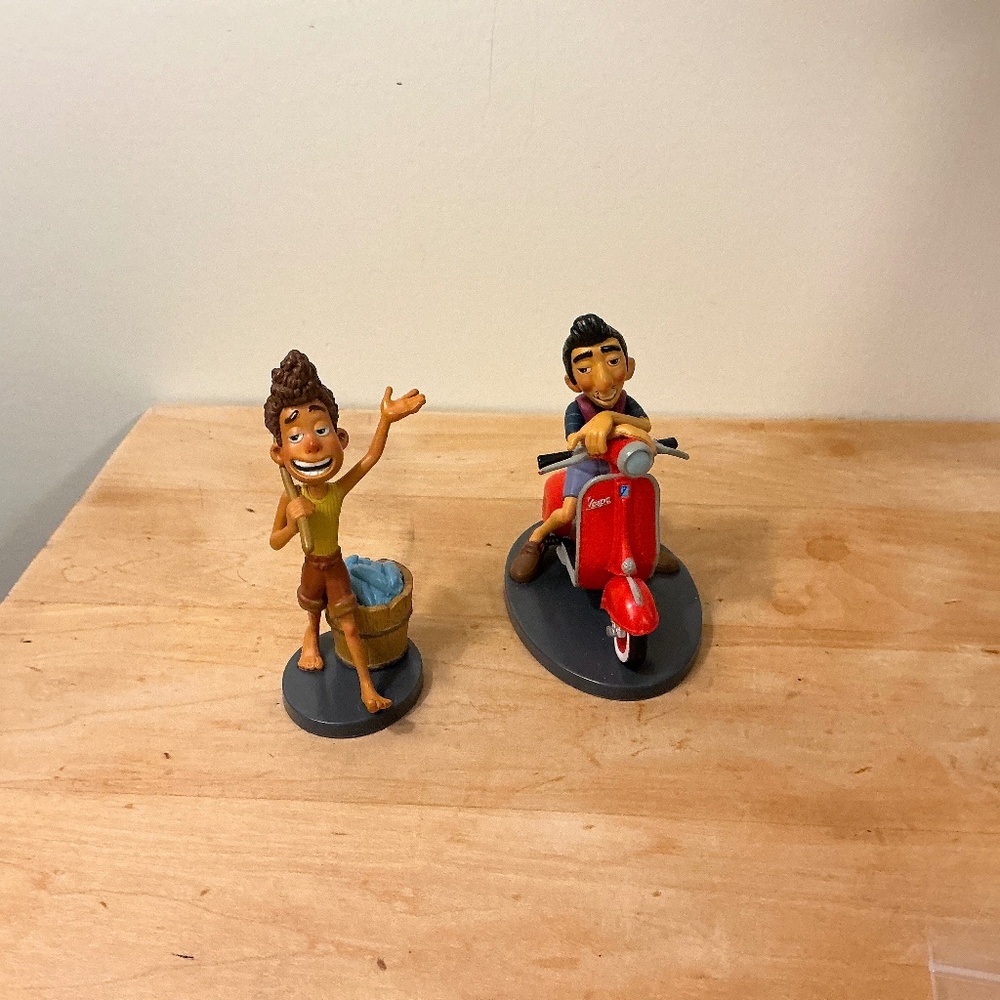 Disney Luca on Vespa and Alberto with Fish Cake Toppers.
